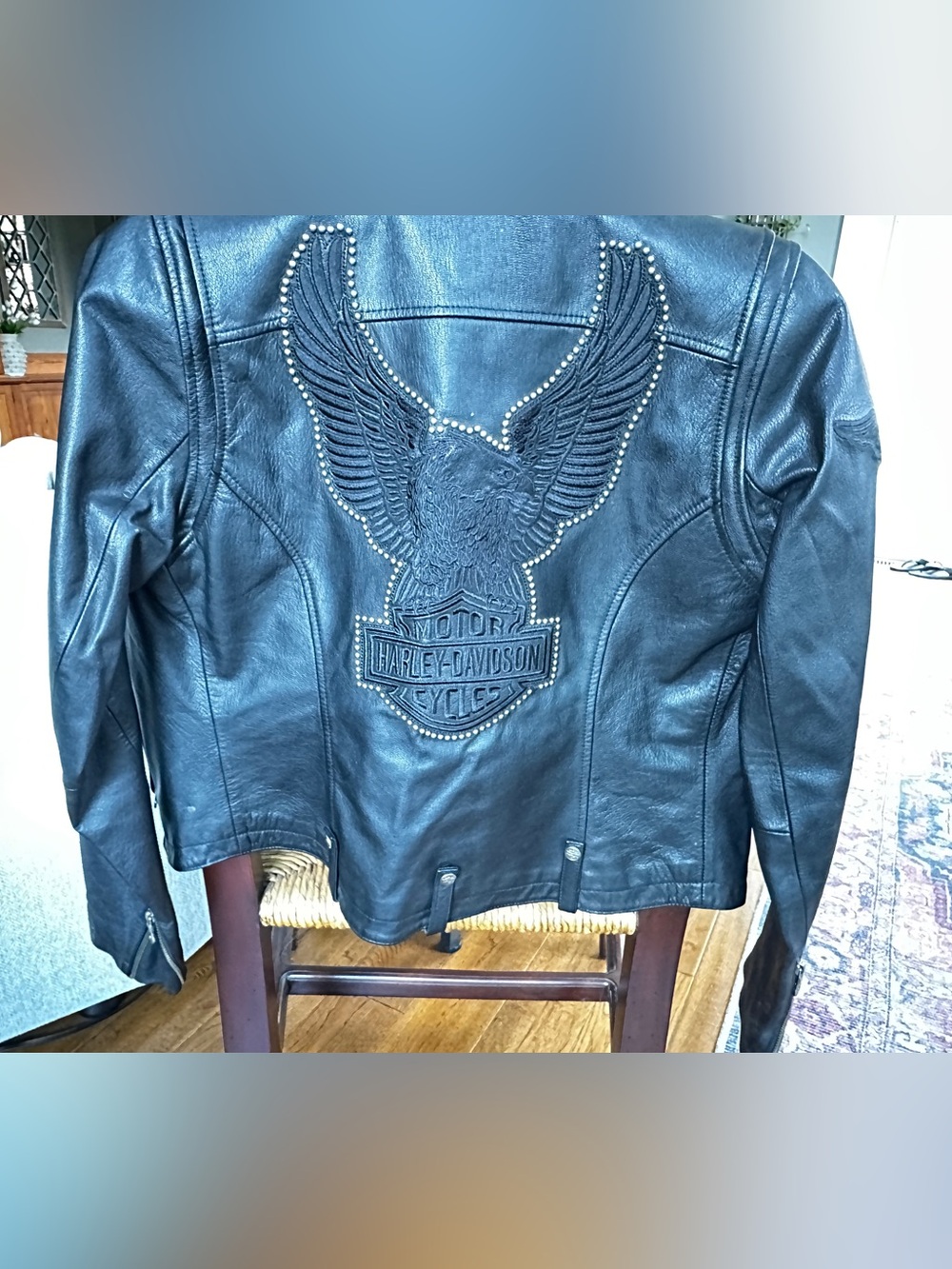 Harley-Davidson Women's "Shadow City" Studded Eagle Leather Jacket